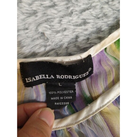 Isabel Rodriguez cold shoulder wide sleeve top Boho Sheer - Picture 9 of 9